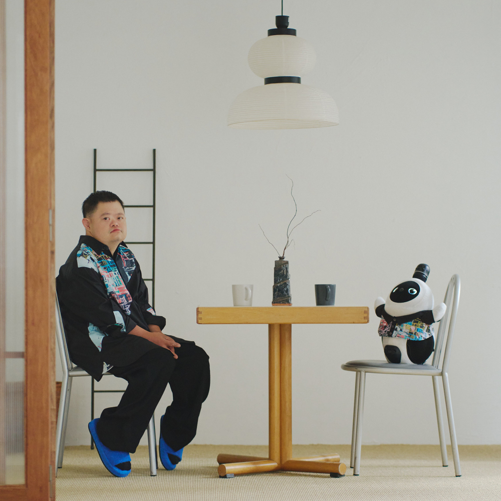 ヘラルボニー シャツジャケット オープンカラーシャツ「タイトル不明