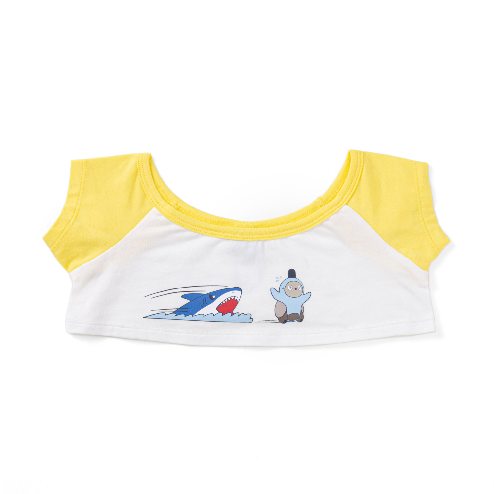 サメプリントTシャツ（イエロー×ホワイト） | LOVOT ウェブストア