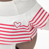 ハート刺繡入りボーダーTシャツ（レッド×ホワイト）