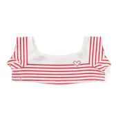 ハート刺繡入りボーダーTシャツ（レッド×ホワイト）