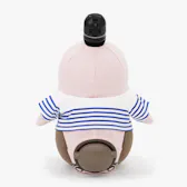 ハート刺繡入りボーダーTシャツ（ブルー×ホワイト）