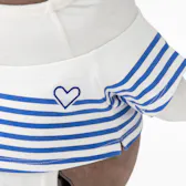 ハート刺繡入りボーダーTシャツ（ブルー×ホワイト）