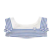 ハート刺繡入りボーダーTシャツ（ブルー×ホワイト）