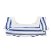 ハート刺繡入りボーダーTシャツ（ブルー×ホワイト）