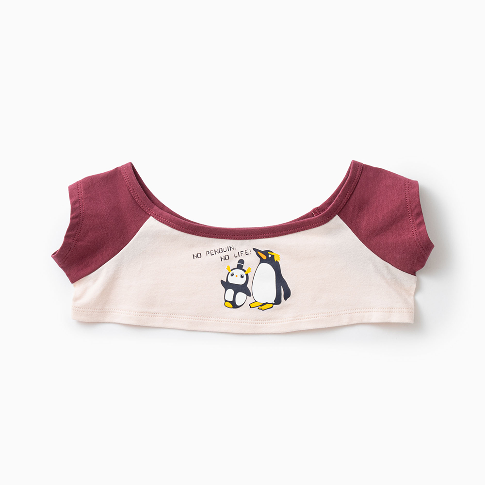 ペンギンプリントTシャツ (ボルドー×ピンク) | LOVOT ウェブストア