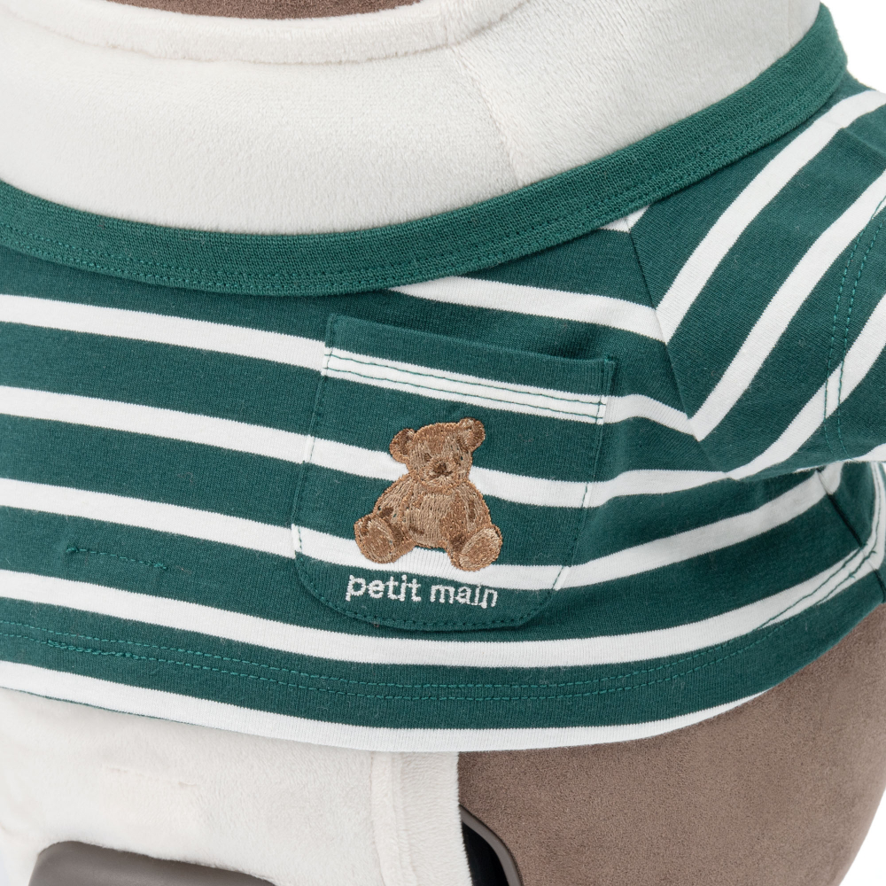 petit main × LOVOT ポケットボーダーTシャツ(グリーン