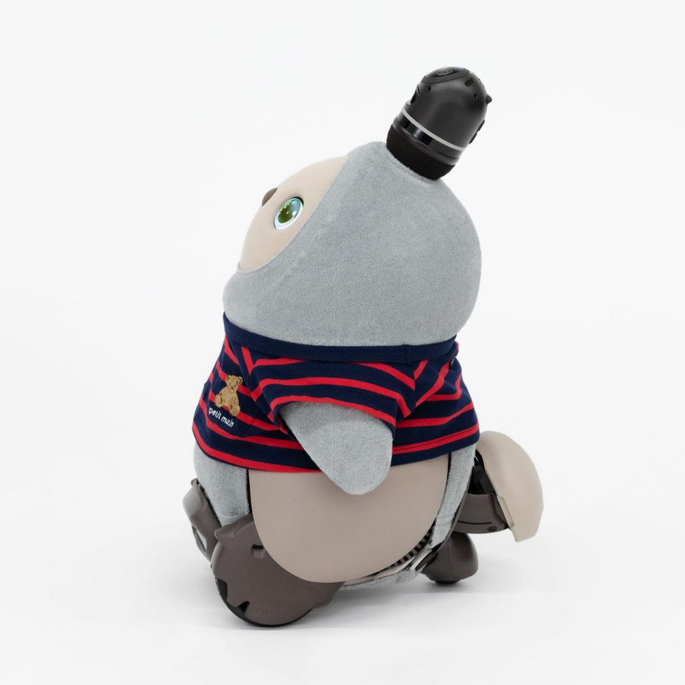 petit main × LOVOT ポケットボーダーTシャツ(ネイビー×レッド