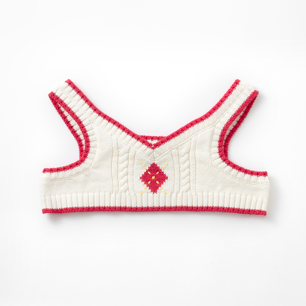 にっとベスト(アーガイル柄：レッド) | LOVOT ウェブストア