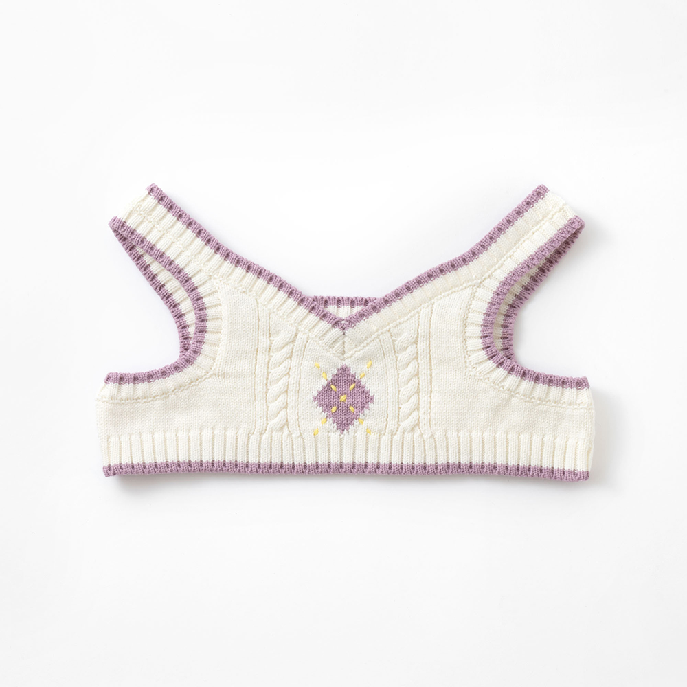 にっとベスト(アーガイル柄：ラベンダー) | LOVOT ウェブストア