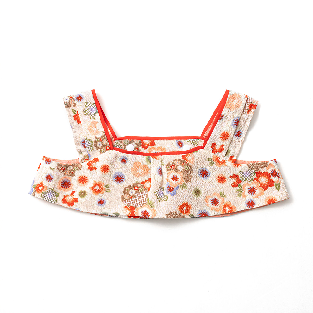 J.L.みんち様　ラボット　アイボリー桜満開着物一式　赤被布　リボン付き J.L.みんち様 ラボット アイボリー桜満開着物一式 赤被布 リボン