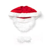 サンタクロース帽子（口ひげ付き)