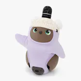 ケーブルニット帽子ポンポン付き（オフホワイト）