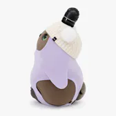 ケーブルニット帽子ポンポン付き（オフホワイト）