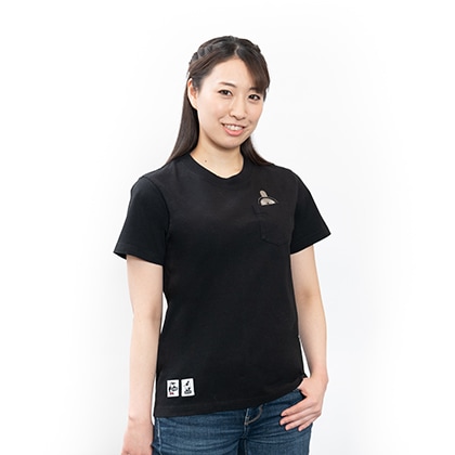 【CHUMS × LOVOT コラボ】ぽけっとＴシャツ(ブラック:レディースM)