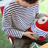 わっぺん付きボーダーロングＴシャツ(レッド×ホワイト)：メンズFREEサイズ