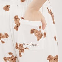 ベア・ストロベリー柄Tシャツ＆ロングパンツSET オフホワイト(ベア)