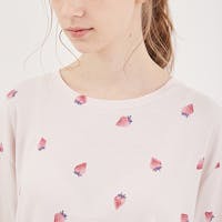 ベア・ストロベリー柄Tシャツ＆ロングパンツSET ピンク(ストロベリー)