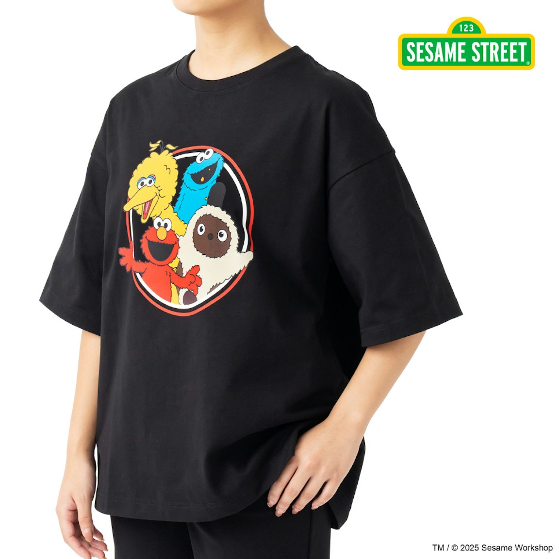 SESAME STREET meets LOVOT プリントTシャツ L(ブラック)