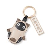 ねこみみレザーチャーム シャム猫（グレージュ）